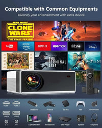 HKM-566419 Portable Full HD LED Projector Ideal for Home Theatre and Outdoor Use with Large Display and Clear Image Quality
