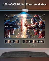 HKM-566419 Portable Full HD LED Projector Ideal for Home Theatre and Outdoor Use with Large Display and Clear Image Quality