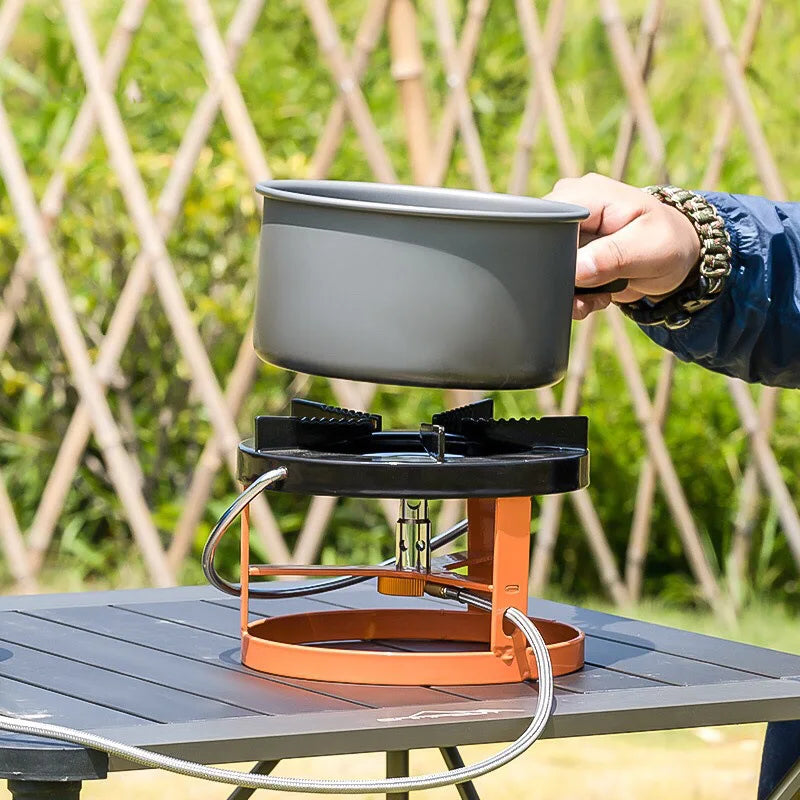HKM-566419 Portable Outdoor Camping Stove with Holder - Lightweight Gas Stove for Easy Transportation
