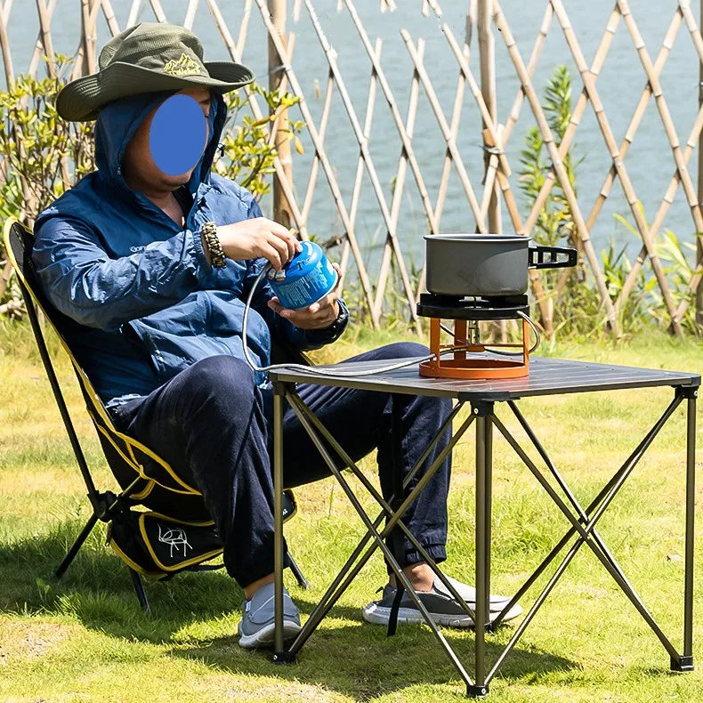 HKM-566419 Portable Outdoor Camping Stove with Holder - Lightweight Gas Stove for Easy Transportation