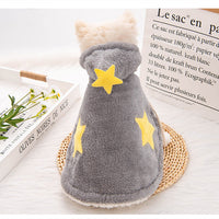 HKM-5664701 Cozy Flannel Puppy Cloak Nightgown for Autumn and Winter - Blue and Gray, Sizes S-M-L