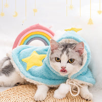 HKM-5664701 Cozy Flannel Puppy Cloak Nightgown for Autumn and Winter - Blue and Gray, Sizes S-M-L