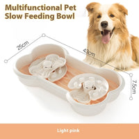 HKM-5664957 Slow Feeder Pet Bowl for Dogs, Educational Anti-Choke Design, Available in Lake Blue, Pink, Yellow - 25x43x7.5cm