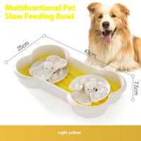 HKM-5664957 Slow Feeder Pet Bowl for Dogs, Educational Anti-Choke Design, Available in Lake Blue, Pink, Yellow - 25x43x7.5cm