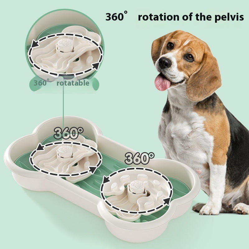 HKM-5664957 Slow Feeder Pet Bowl for Dogs, Educational Anti-Choke Design, Available in Lake Blue, Pink, Yellow - 25x43x7.5cm