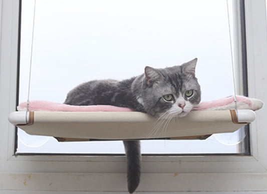HKM-5665725 Cat Hammock Nest for Comfortable Relaxation – Off-White and Black Mesh Options, 55*35cm, Supports Up to 17.5kg