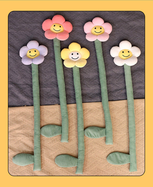 HKM-566611 Plush Sunflower Curtain Buckle - Soft Stretch Velvet Design with Down Cotton Filling, 95cm Height