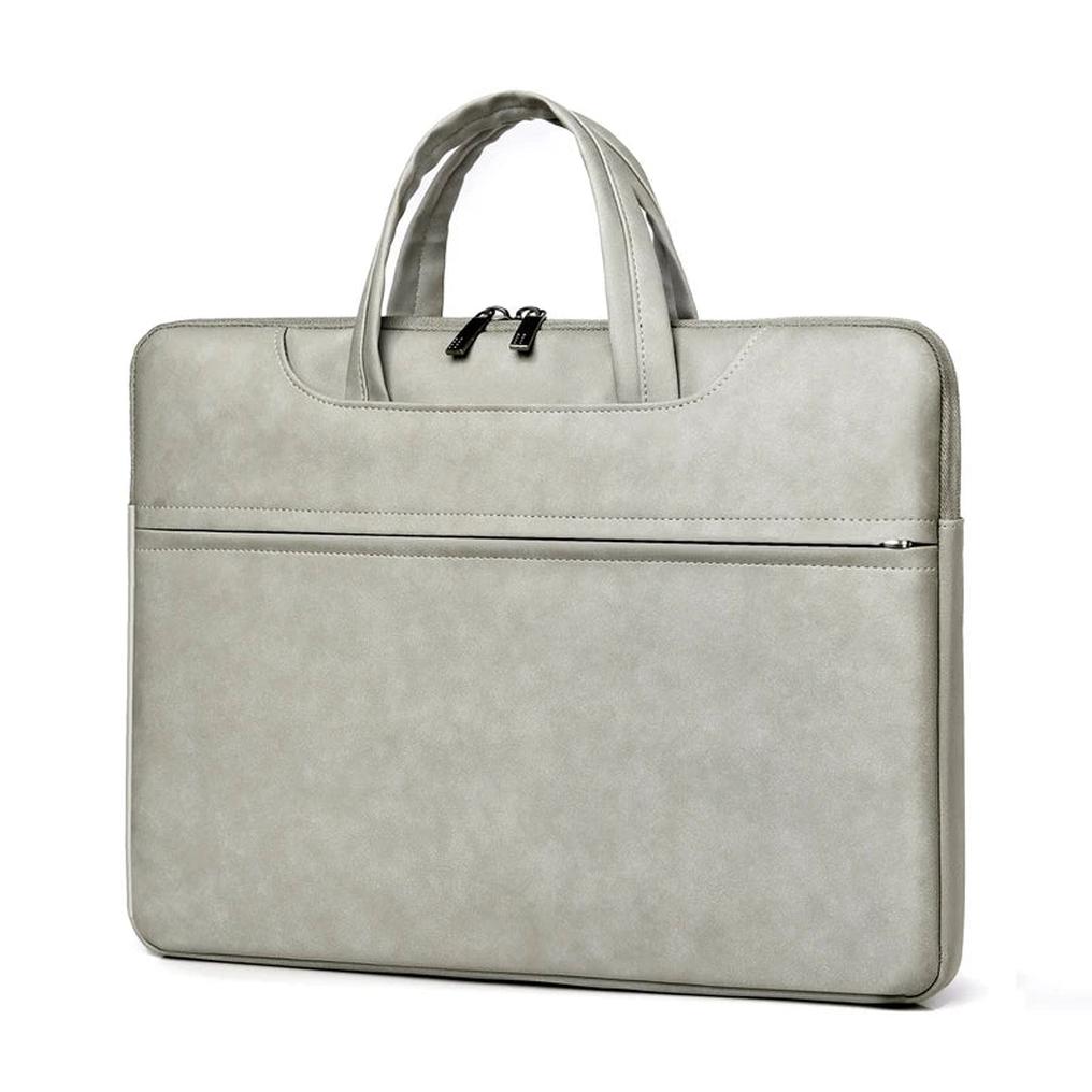 HKM-566611 Single Shoulder PU Leather Laptop Bag for Notebook - Unisex Design, Customizable Logo Option