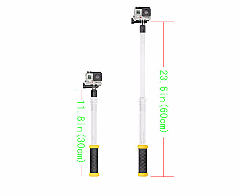 HKM-566611 Telescopic Transparent Selfie Stick for GoPro with Diving Buoyancy Rod