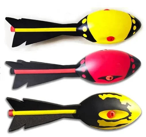 HKM-566739 Soft PU Foam Flying Rocket Outdoor Toy for Kids – Fun Javelin Shape Stress Ball Launcher