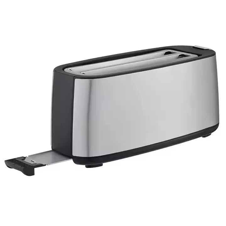 HKM-566803 1400W Long Slot Retro Toaster - Fits Anywhere, 2 Slice Bread Toaster