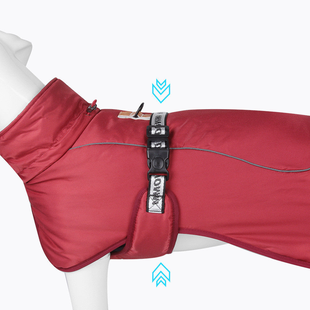 HKM-5668285 Thickened Dog Cloak Style Warming Vest with Reflective Safety Features
