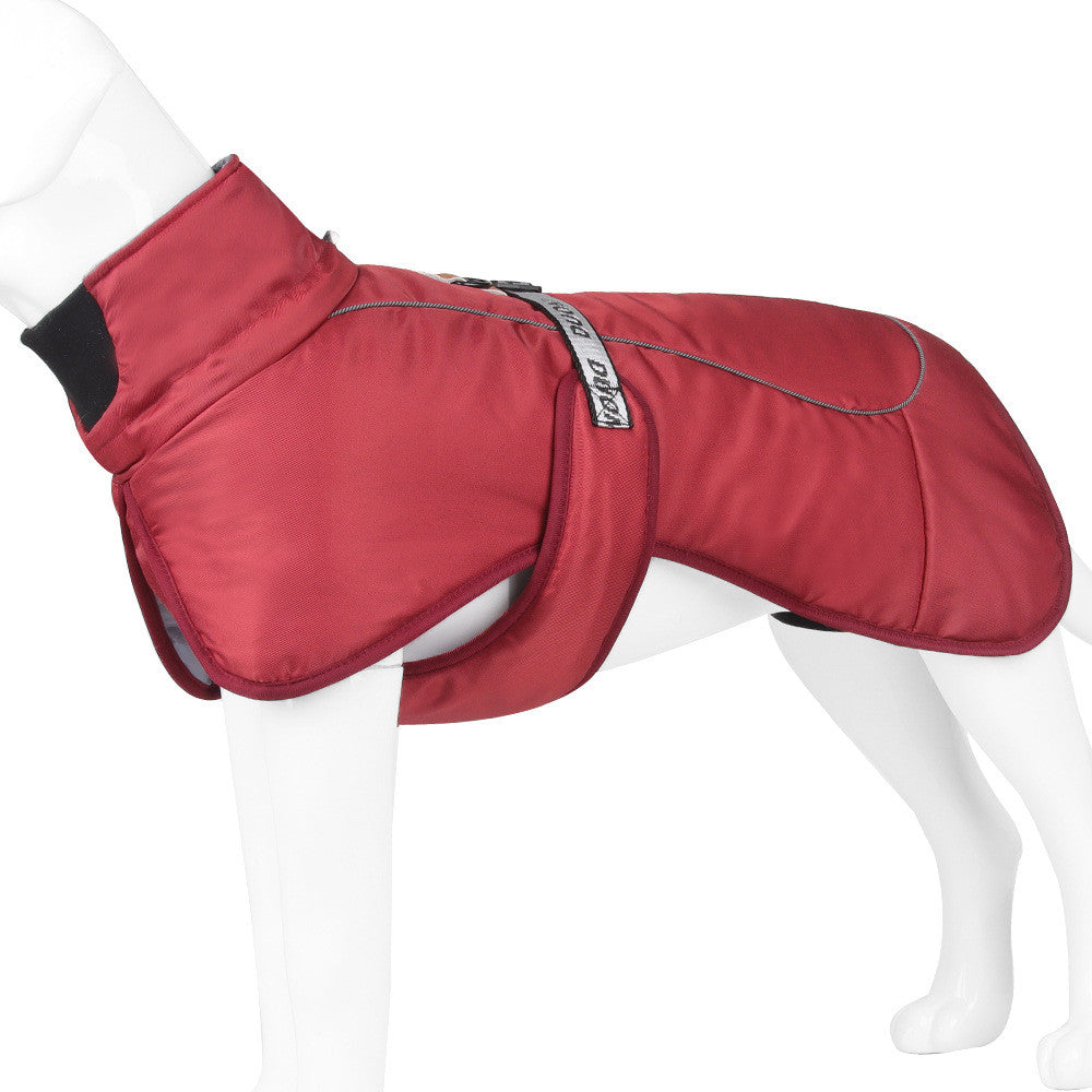 HKM-5668285 Thickened Dog Cloak Style Warming Vest with Reflective Safety Features