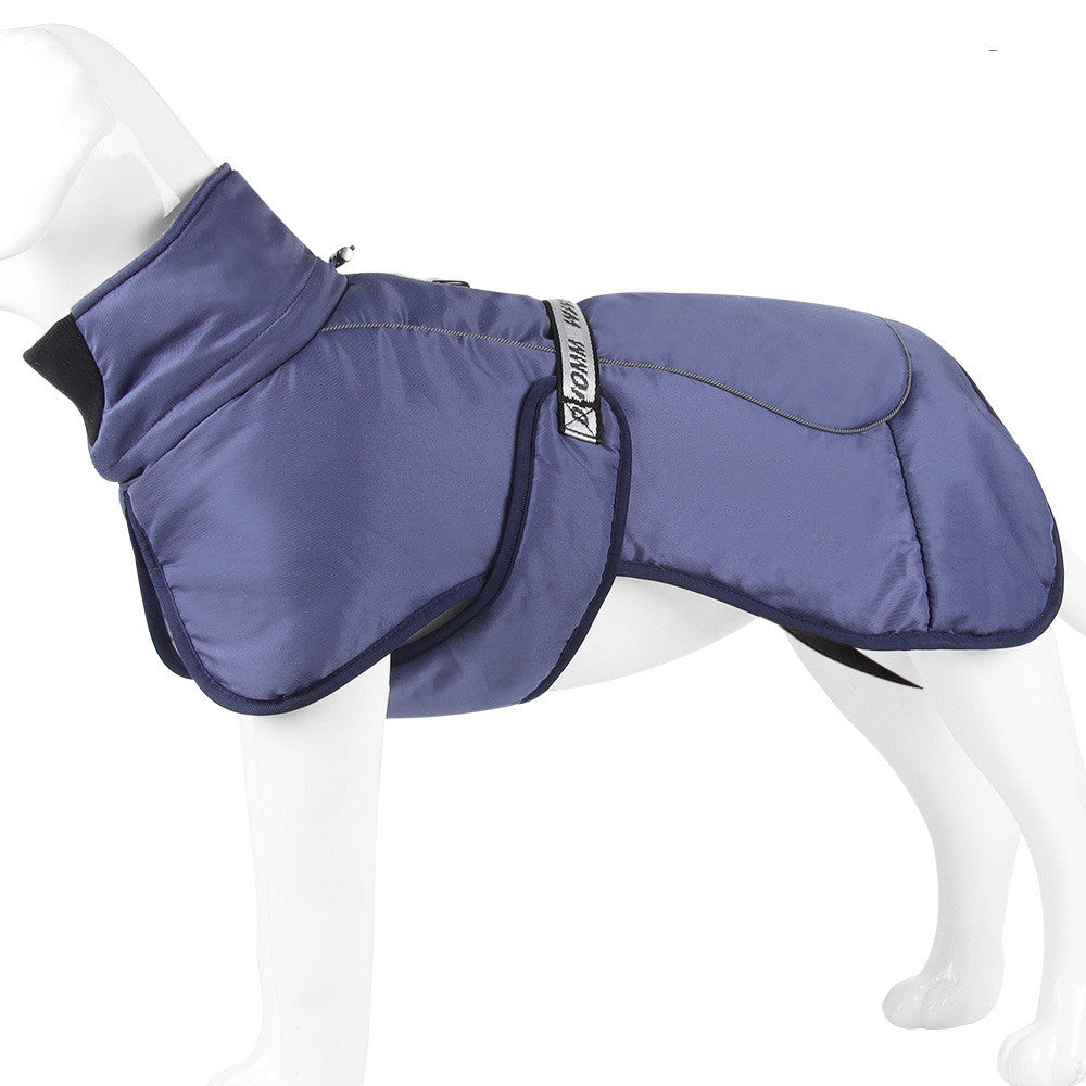 HKM-5668285 Thickened Dog Cloak Style Warming Vest with Reflective Safety Features