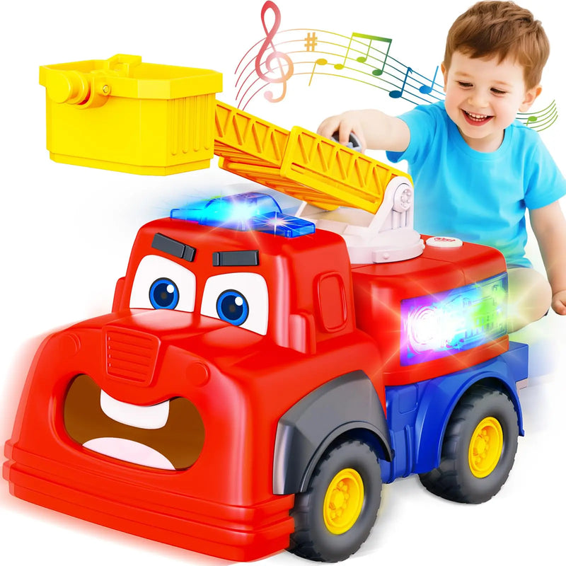 HKM-566867 Electric Multifunction Fire Engine Toy with Music and Light for Ages 2-13