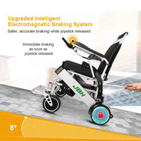 HKM-566931 Folding Electric Wheelchair for Seniors - Metal Silver, Removable Battery, 20km Range, 6 km/h Speed