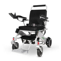 HKM-566931 Folding Electric Wheelchair for Seniors - Metal Silver, Removable Battery, 20km Range, 6 km/h Speed