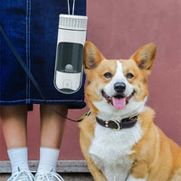 HKM-5669949 Portable Dog Water Cup - 350ml Capacity with PC Material, Lightweight and Travel-Friendly, Available in Blue, White, and Yellow