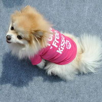HKM-5670461 Breathable Cotton Short-Sleeved T-Shirt for Puppies in Taro Purple, Blue, and Rose Red