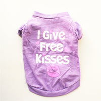 HKM-5670461 Breathable Cotton Short-Sleeved T-Shirt for Puppies in Taro Purple, Blue, and Rose Red