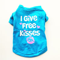 HKM-5670461 Breathable Cotton Short-Sleeved T-Shirt for Puppies in Taro Purple, Blue, and Rose Red