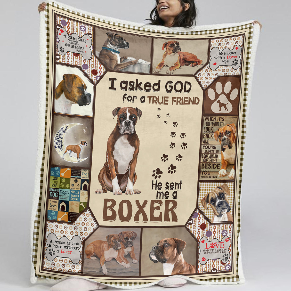 HKM-567059 Fluffy Sherpa Fleece Blanket for Dogs - Soft, Warm, and Versatile Throw for Home Use