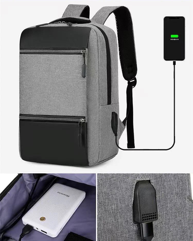 HKM-567123 High Capacity Waterproof Laptop Backpack with USB Charging Port