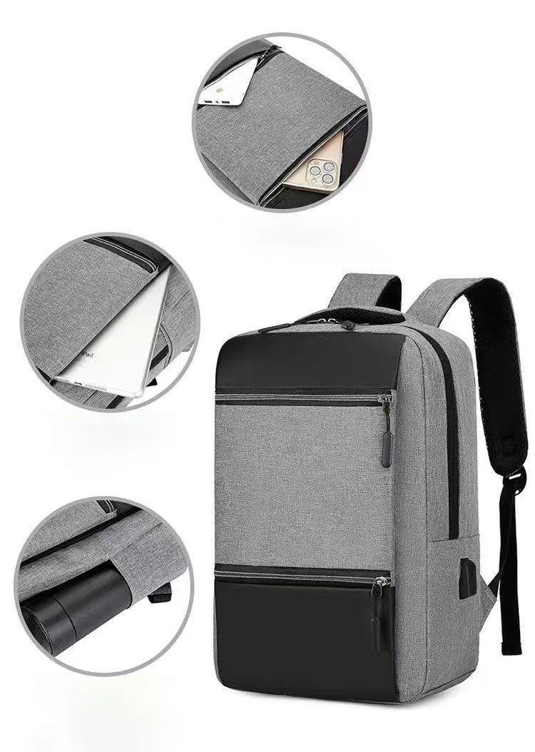 HKM-567123 High Capacity Waterproof Laptop Backpack with USB Charging Port