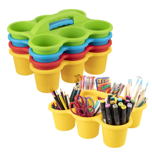 HKM-567187 6-Cup Stackable Craft Storage Tray - Durable Colourful Design for Organising Art Supplies