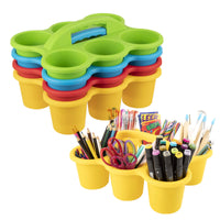 HKM-567187 6-Cup Stackable Craft Storage Tray - Durable Colourful Design for Organising Art Supplies