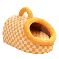 HKM-5673917 All-Season Thick and Warm Pet Sleeping Mat ¨C Extra-Thick Carrier Nest for Dogs in Yellow/White or Gray/White Check