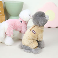 HKM-5674045 Cozy Coral Fleece Fluffy Coat for Small Dogs - Available in Brown, Pink, Gray