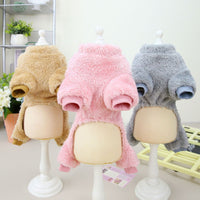 HKM-5674045 Cozy Coral Fleece Fluffy Coat for Small Dogs - Available in Brown, Pink, Gray