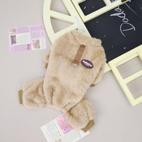 HKM-5674045 Cozy Coral Fleece Fluffy Coat for Small Dogs - Available in Brown, Pink, Gray