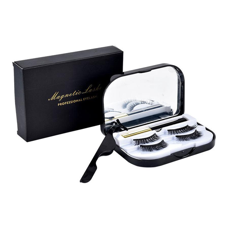 HKM-567443 Magnetic Eyeliner and Eyelashes Gift Set - 2 Pairs of Man-Made Fiber Lashes