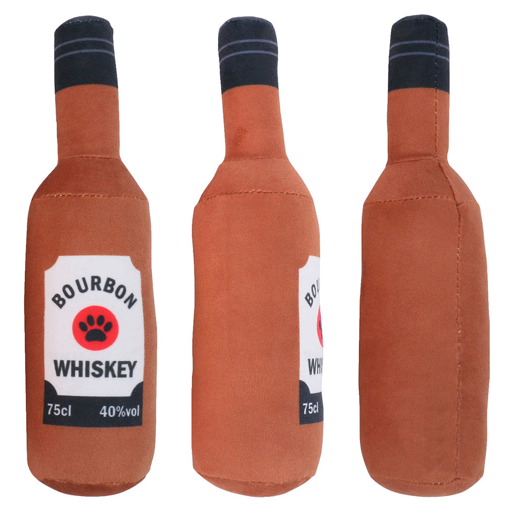 HKM-5674685 Crystal Soft Lined Nylon Pet Toy in White Vodka, Orange Agave, and Coffee Whisky