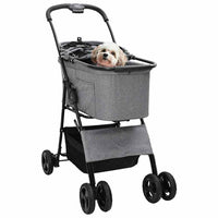 HKM-5675325 Foldable Pet Stroller with 600D Oxford Fabric for Indoor and Outdoor Use