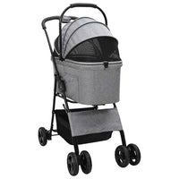 HKM-5675325 Foldable Pet Stroller with 600D Oxford Fabric for Indoor and Outdoor Use