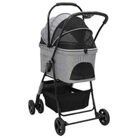 HKM-5675325 Foldable Pet Stroller with 600D Oxford Fabric for Indoor and Outdoor Use