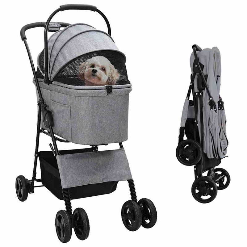 HKM-5675325 Foldable Pet Stroller with 600D Oxford Fabric for Indoor and Outdoor Use