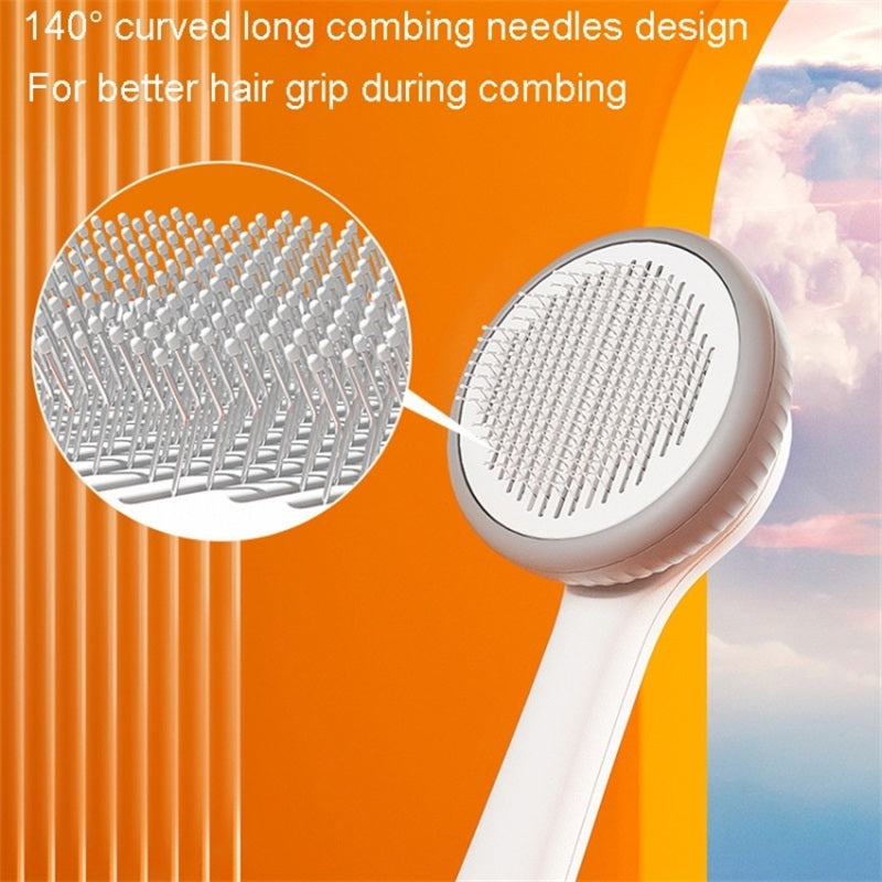 HKM-5677117 Self-Cleaning Slicker Brush for Cats and Dogs - Removes Tangled Hair and Loose Fur