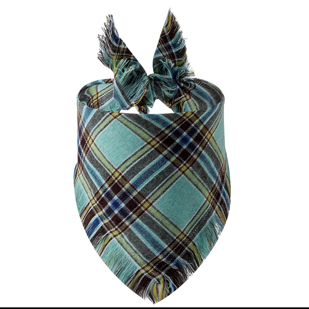 HKM-5677245 Plaid Triangle Scarf for Dogs - Stylish and Comfortable Accessory