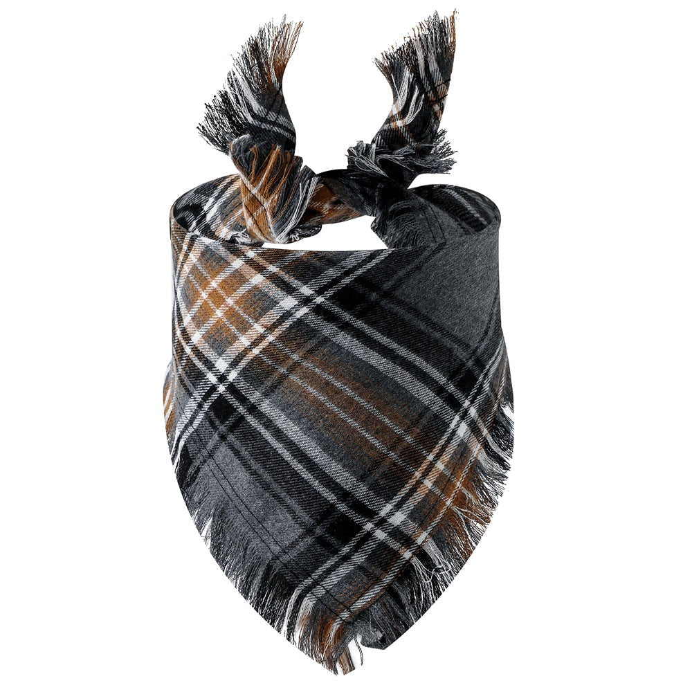 HKM-5677245 Plaid Triangle Scarf for Dogs - Stylish and Comfortable Accessory