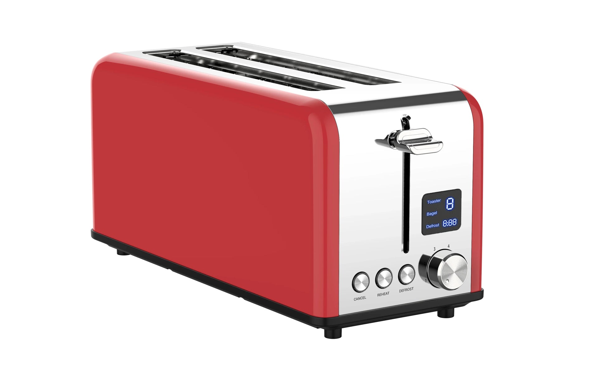 HKM-567955 Digital Toaster with LED Timer Display for Perfectly Toasted Long Slices