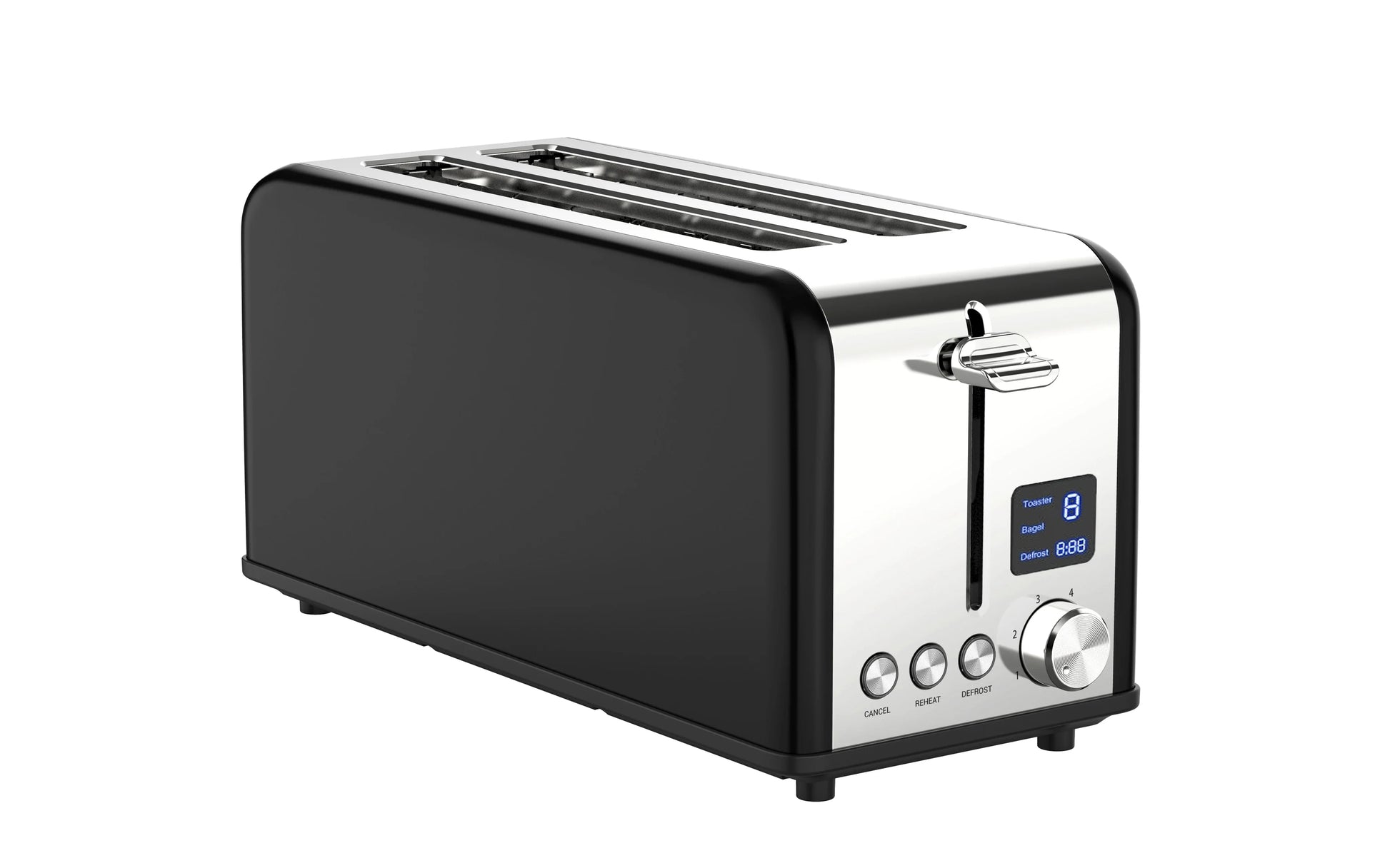 HKM-567955 Digital Toaster with LED Timer Display for Perfectly Toasted Long Slices
