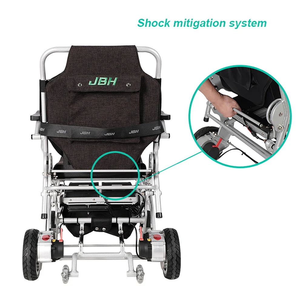 HKM-568083 Electric Wheelchair with Brushless Motor, Removable Lithium Battery, 6 km/h Speed, 20 km Driving Range, Aluminum Alloy Frame