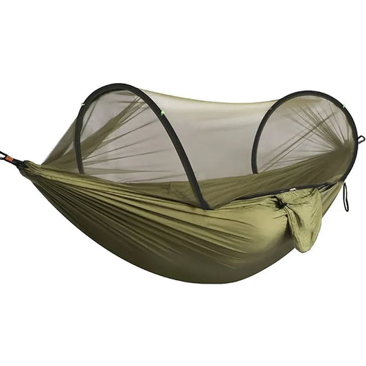 HKM-568083 Full-Automatic Outdoor Camping Hammock with Mosquito Net, Anti-Mosquito Nylon Cloth, Available in Single and Double Sizes