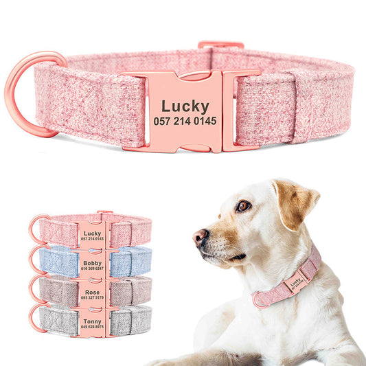 HKM-5681469 Adjustable Pet Dog Collar with Engraving and Traction Rope ¨C Anti-Lost Supplies, Sizes S, M, L