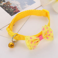 HKM-5681597 Bowknot Pet Collar with Bell in Multiple Colors - Polyester Material