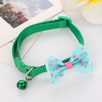 HKM-5681597 Bowknot Pet Collar with Bell in Multiple Colors - Polyester Material